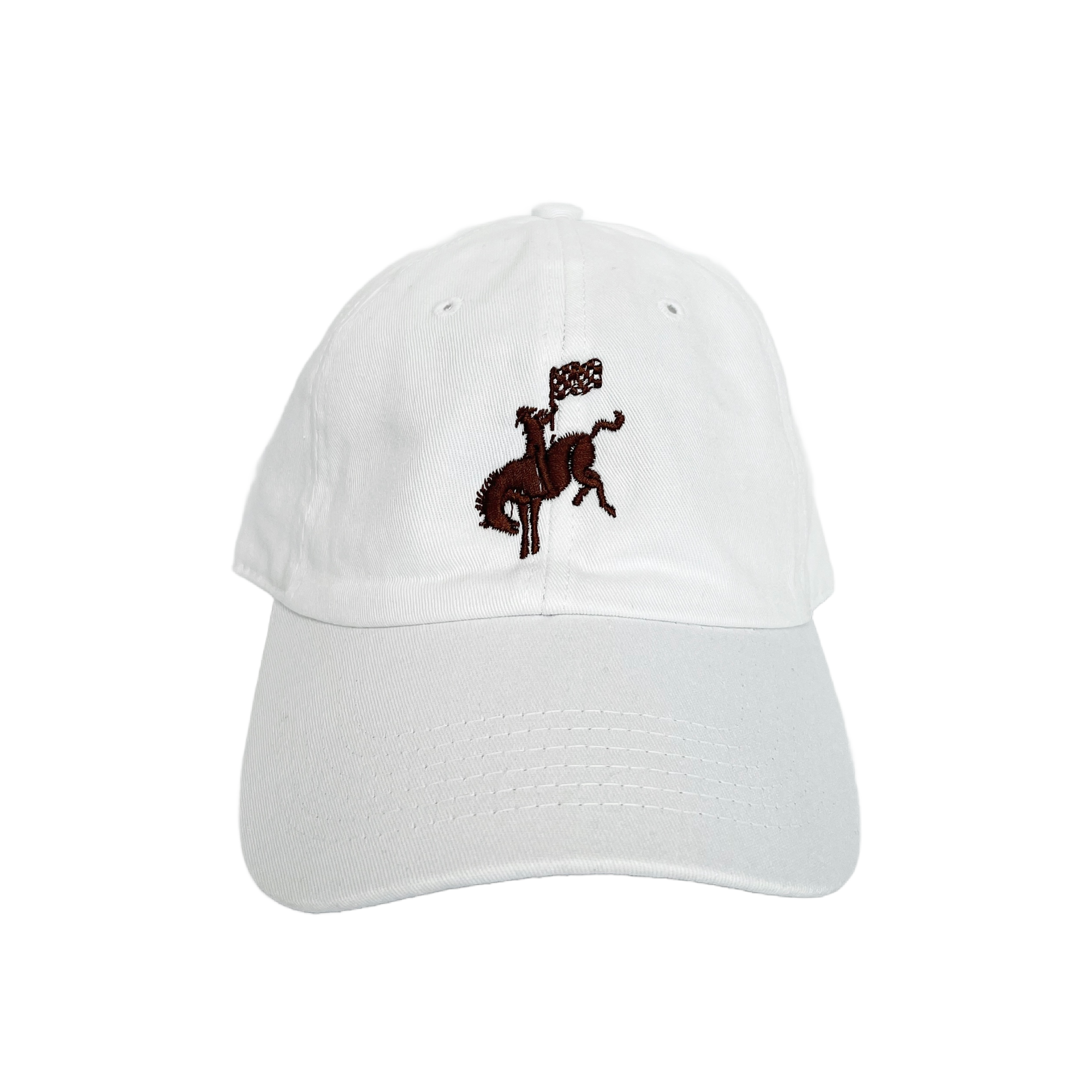 White polo hat 2025 with red horse